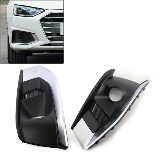 Pair Front Bumper Fog Light Grille Cover Trim for Audi A4L 2020-2022