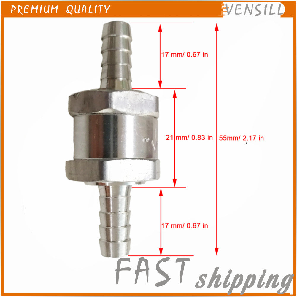 One Way Fuel Non Return Check Valve 10mm Aluminium Alloy For Fuel Pump Marine