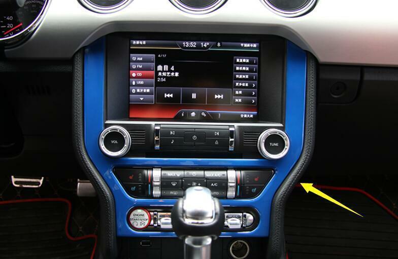 for Ford for Mustang 2015-2022 Paint Blue Central Console Navigation Frame Trim 1PCS