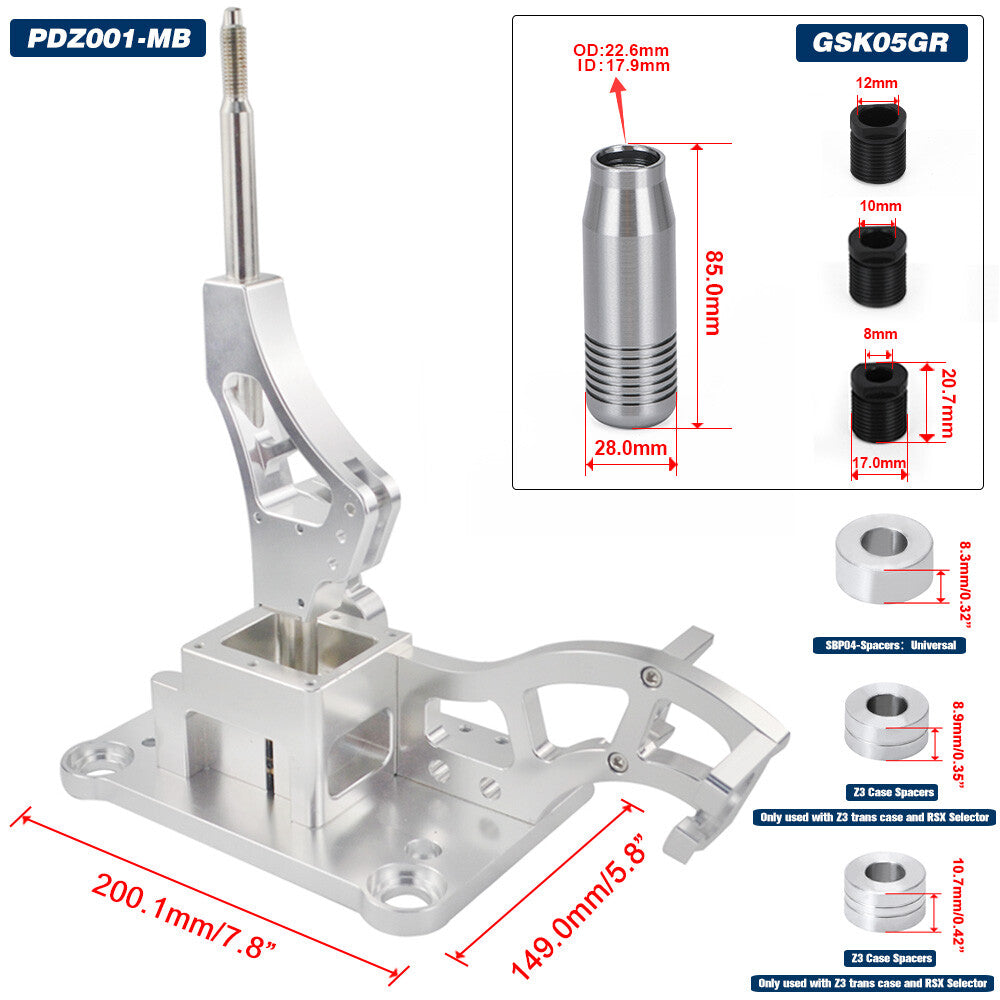 K20 K24 Shift Box RSX Type-S Cables Knob Billet K-Series Shifter Base Plate Kit
