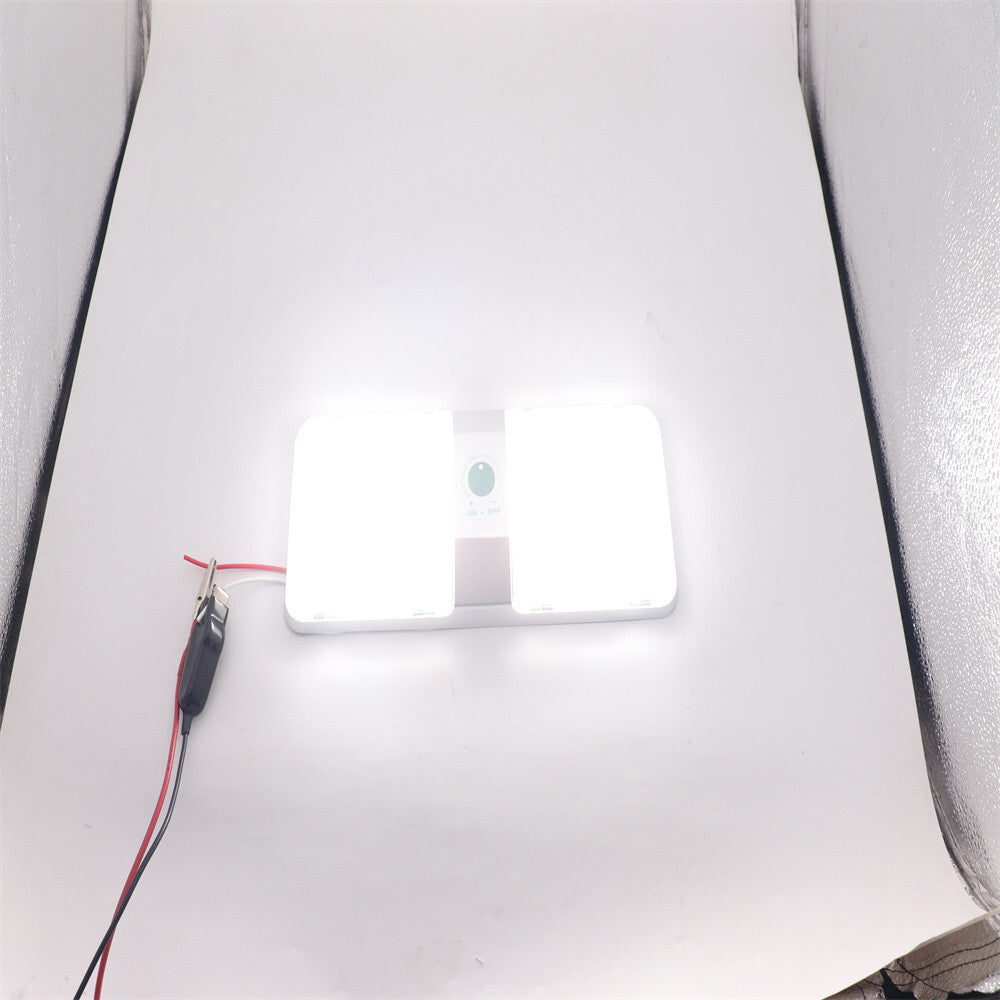 Car LED Ceiling Double Dome Light Interior Roof Reading Lighting Lamp For Truck