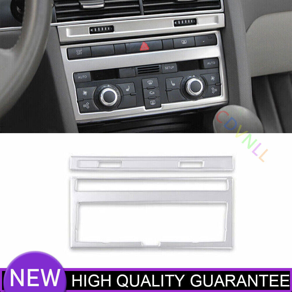Fit for Audi A6 08-2011 Silver Steel Inner Console Volume CD Switch Panel Trims