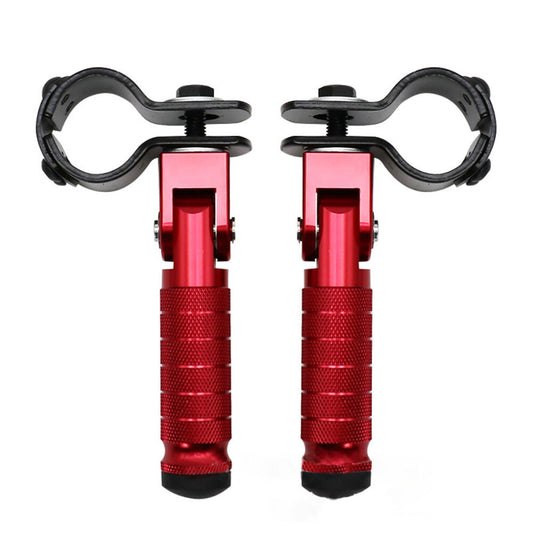2pcs Red Motorcycle Folding Rear Footpeg Kit Footrests Foot Peg Pedals 30mm-32mm