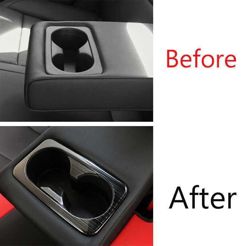 Rear Water Cup Holder Panel Cover Trim for Kia K3 Forte 2019-2022 Black Titanium