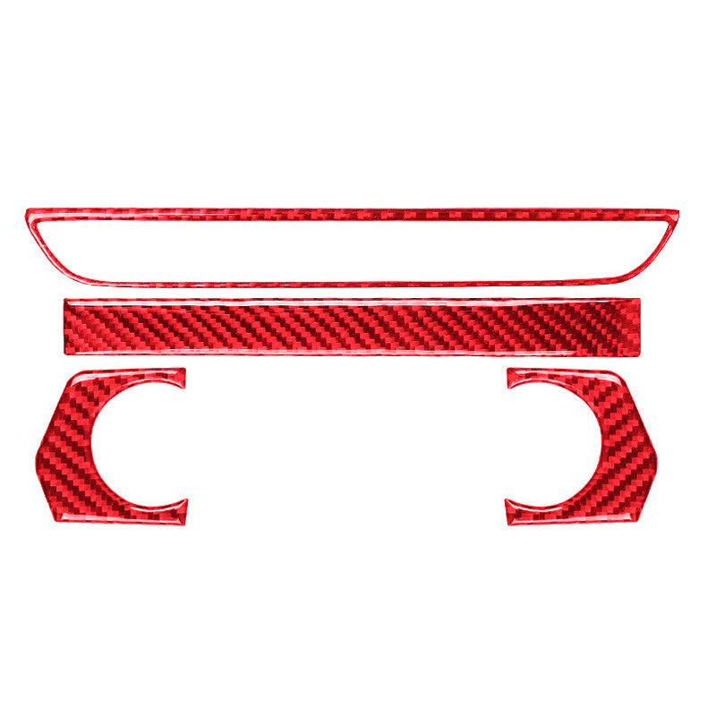 Red Carbon Fiber Air Conditioner Controller Cover Trim for Mazda CX-9 2016-2022