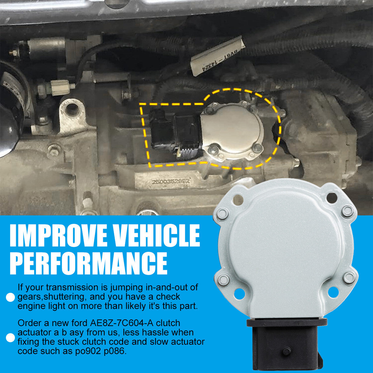 4PCS Automatic Transmission Clutch Actuator for Ford Fiesta Focus 2.0L 2012-2017