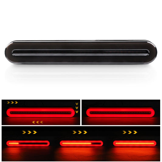 1X LED Truck Trailer Flowing Turn Signal Brake DRL Stop Tail Light Bar AmberRed