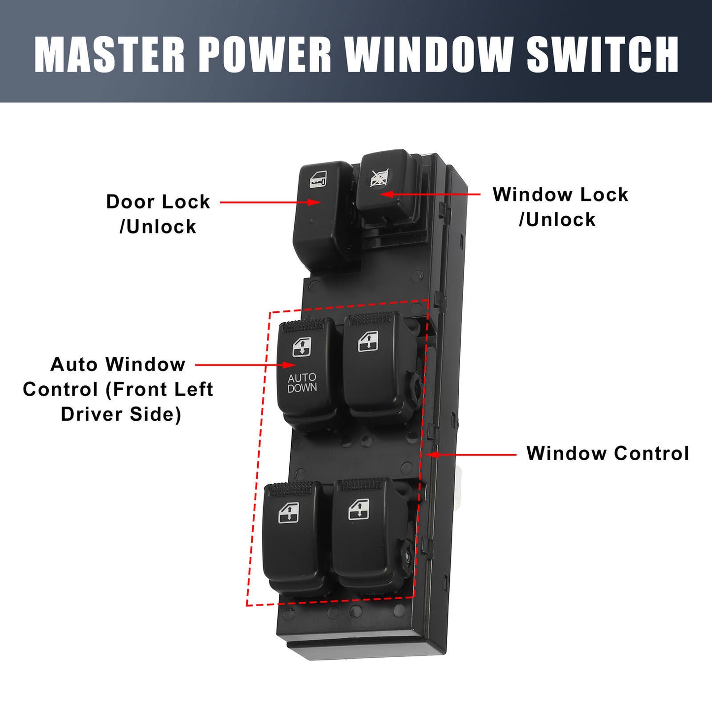 for Kia Sportage 2005-2010 93570-EF000 1 Car Master Power Window Control Switch