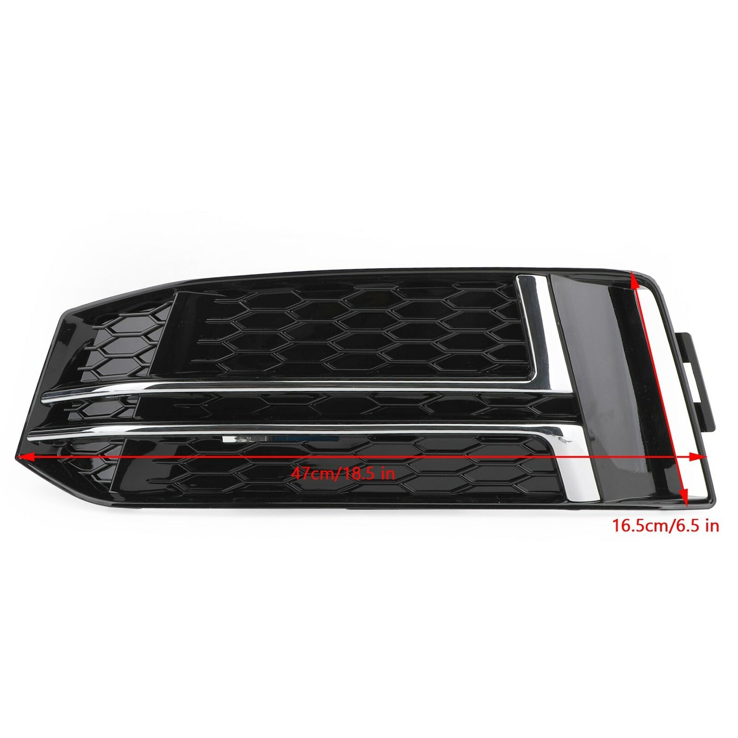 2-Piece Front Bumper Grille Fog Light Cover Grille for Audi A4 S Series B9 2016-18