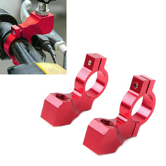 22mm 7/8 Motorcycle Bike Handlebar Rearview Mirror Mount Bracket Clamp Red