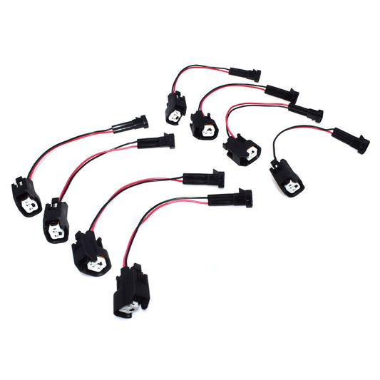 New 8Pcs Injector Adapters LQ4 / LQ9 4.8 5.3 6.0 Wire Harness to LS2 LS3 LS7 EV6