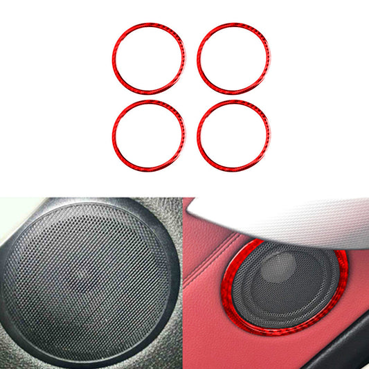 4 x red carbon fiber speaker circuit trim for BMW 3 Series F30 2013-2018