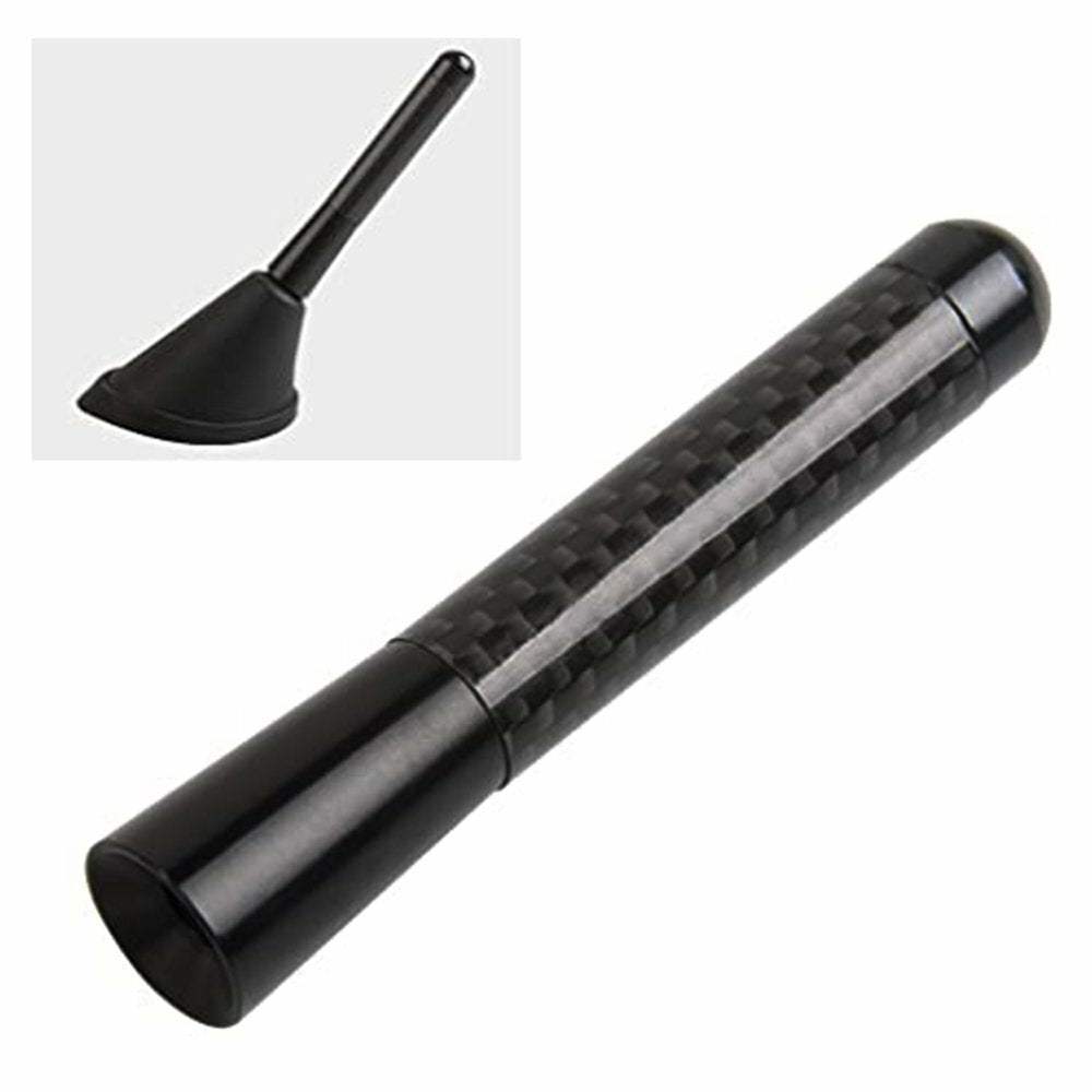 3inches Car Antenna Carbon Fiber Radio FM Antena Black Kit Universal Screw