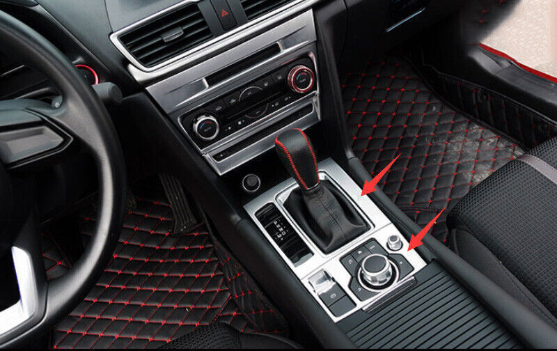 for Mazda 3 Axela 2017-2018 Matte Silver Console Gear Shift Frame Cover Trim 2X