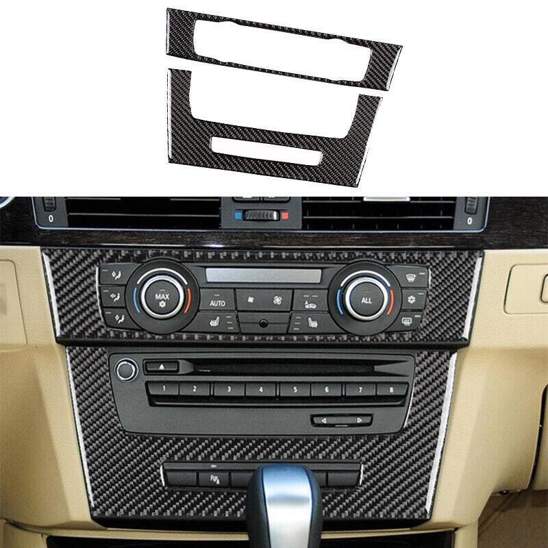 for BMW M3 E90 2008-2013 Real Carbon Fiber Console CD Button Control Frame Trim