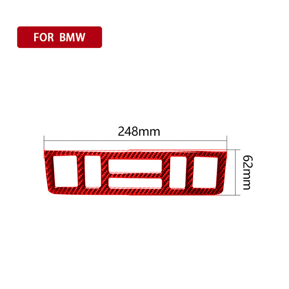 Red Carbon Fiber Central Console Sticker Trim for BMW 3 Series E46 1998-05