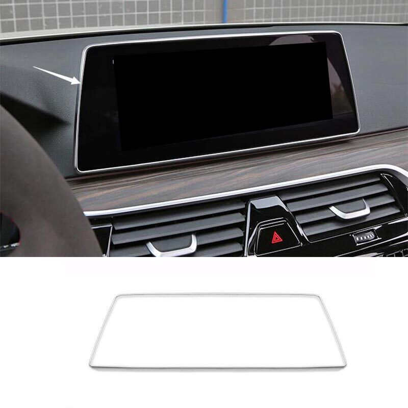 Central Console Navigation Panel Trim ABS Silver for BMW 5 Series G30 2018-2022