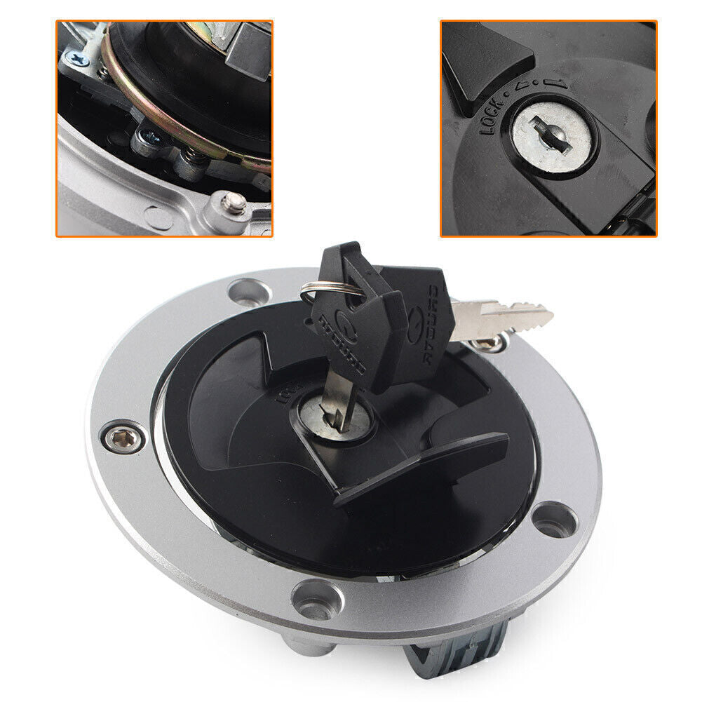 Fuel Gas Tank Cap Cover Lock Set for Kawasaki ZX6R ZX-6R ZX600 2007-2008
