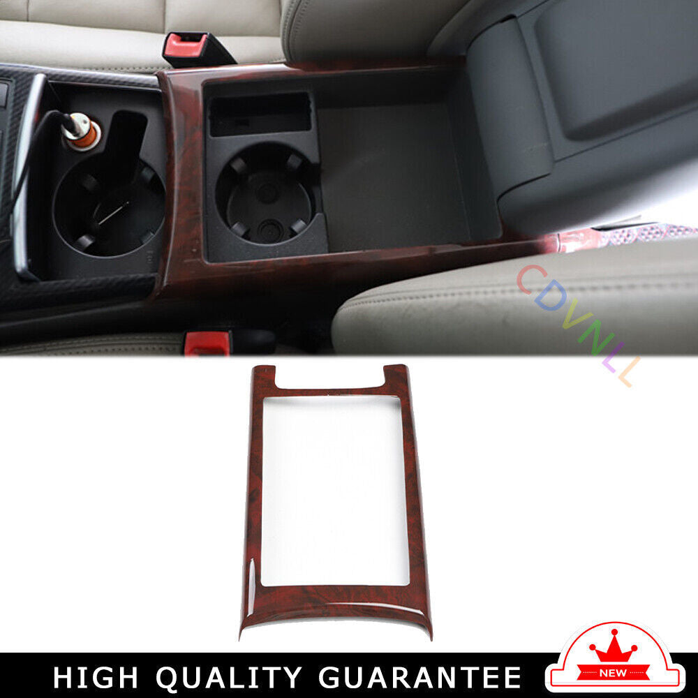 Car Inner Console Storage Box Cover Trim Fit for Audi A6L 2005-2011 Brown Wood