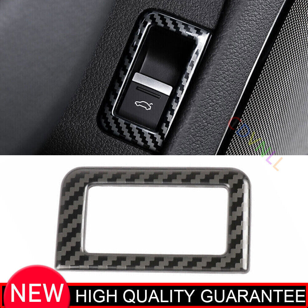 for Audi A6 A7 2019-2024 Steel Carbon Fiber Rear Door Tailgate Button Cover Trim