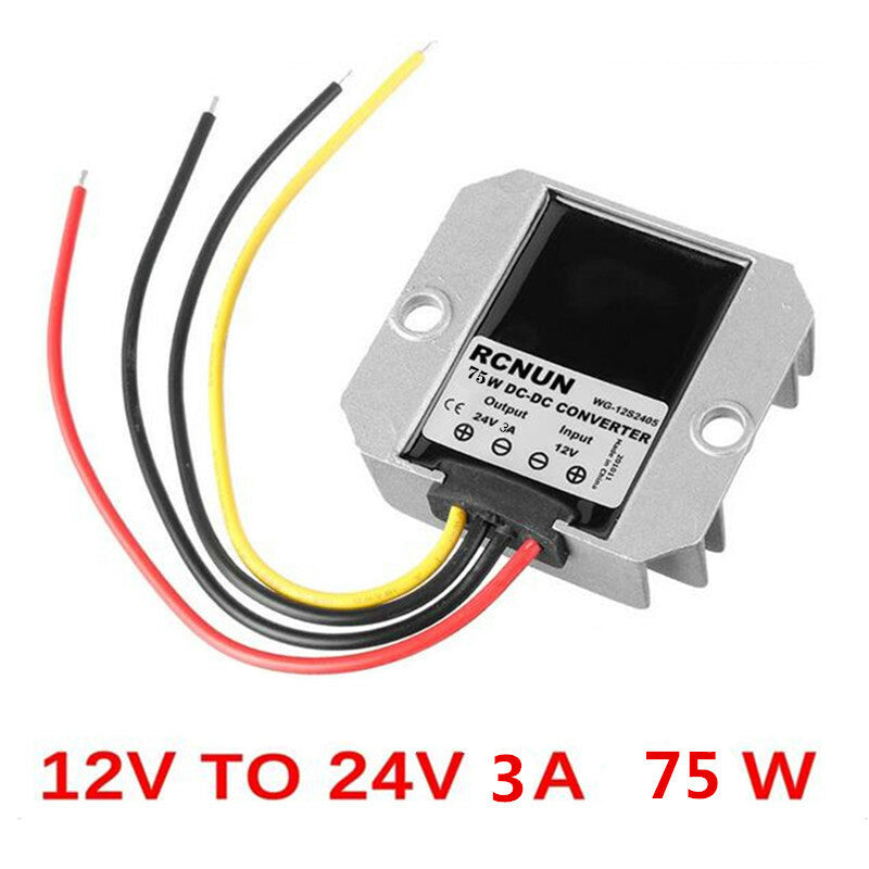 Car Waterproof Boost DC Converter 12 to 24v 3A Step UP Voltage Transformer Power
