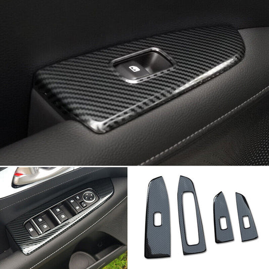 for Kia Forte K3 19-2022 Carbon Fiber Steel Window Switch Cover Trim