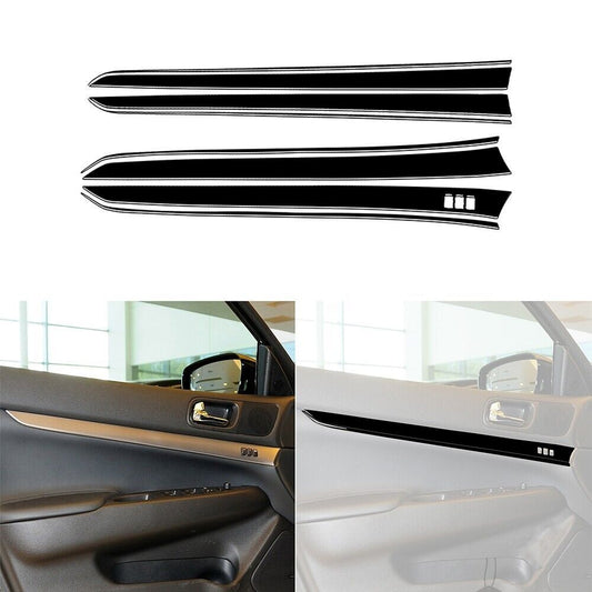 8Pcs Piano Black Interior Door Strips Cover Trim for Infiniti G37 2010-2013