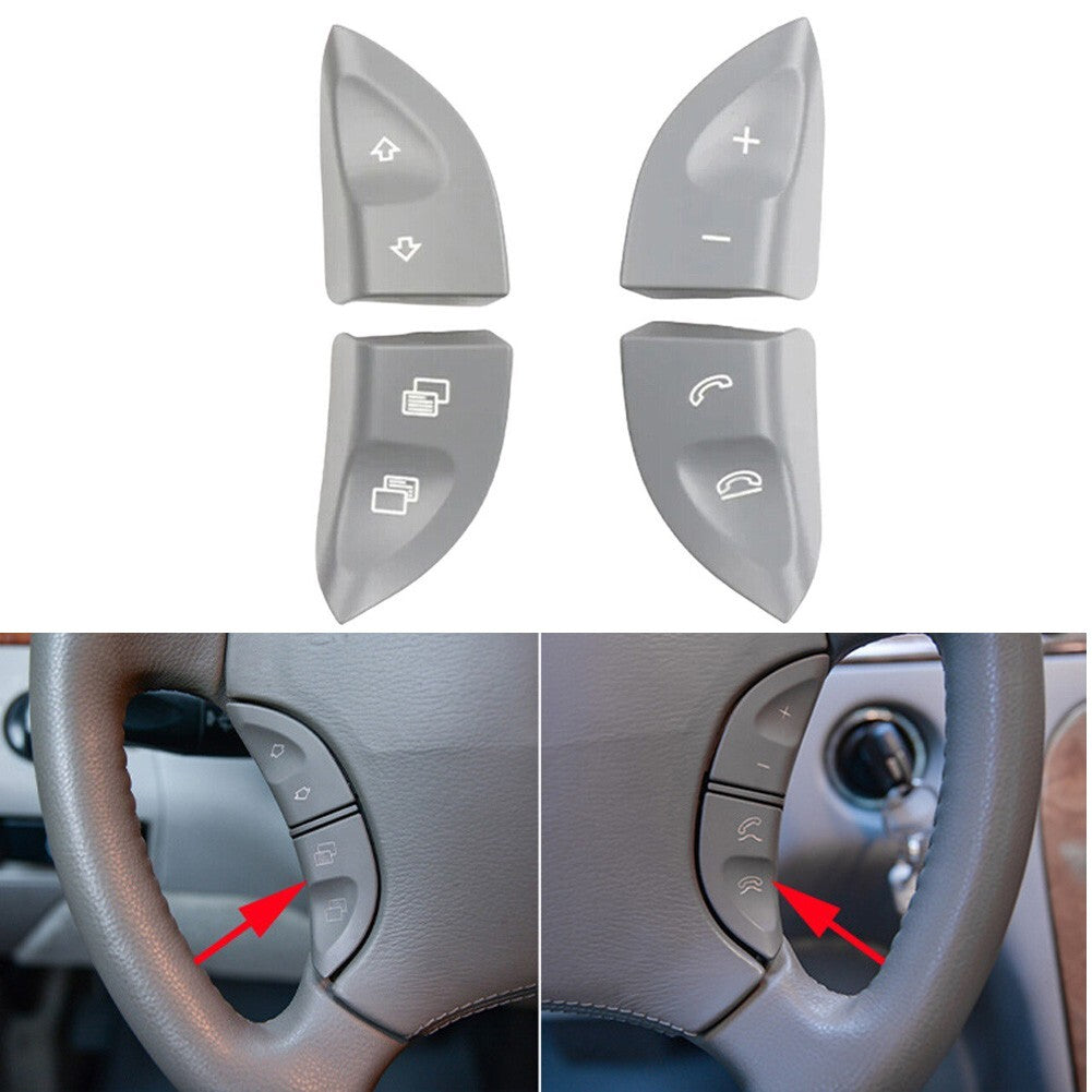 Replace Steering Wheel Control Button Switch Cover for Mercedes W220 W215 Grey