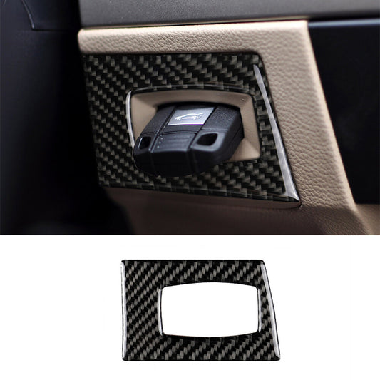 Carbon Fiber Ignition Switch Button Key Hole Trim for BMW 3 Series E90 2005-2012