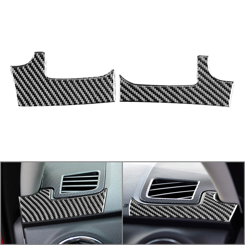 Dashboard Air Outlet Cover Trim Carbon Fiber Black Fit for Toyota Tundra 2014-21 LHD