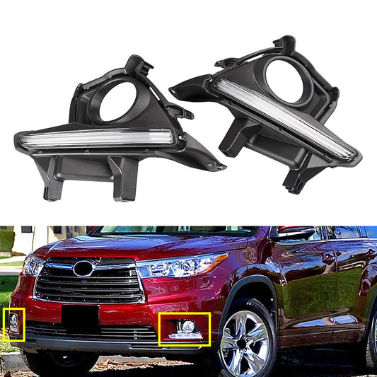 for Toyota Highlander 2014-2016 DC 12V 2x Car LED Daytime DRL Fog Lamp