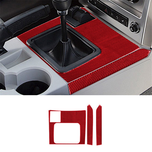 3Pcs Carbon Fiber Manual Gear Shift Panel Cover Trim for Jeep Liberty 2008-2012