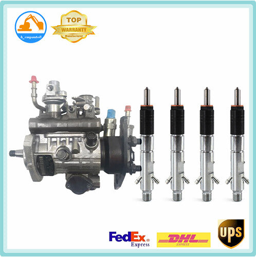 Fuel Injection Pump DP210 w/4Pcs Fuel Injectors for Perkins 1104C-44 Engine DHL