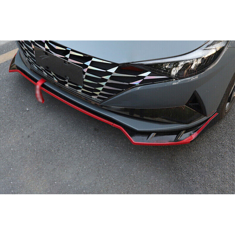 for Hyundai for Elantra 2021-23 BlackRed Front Bumper Lip Chin Splitter Spoiler Kit