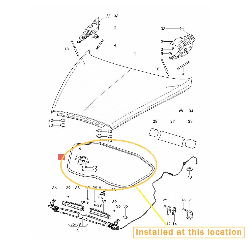 Suitable for Bentley Constantal Hood Bonnet Weather Strip Seal : 3W0823707C