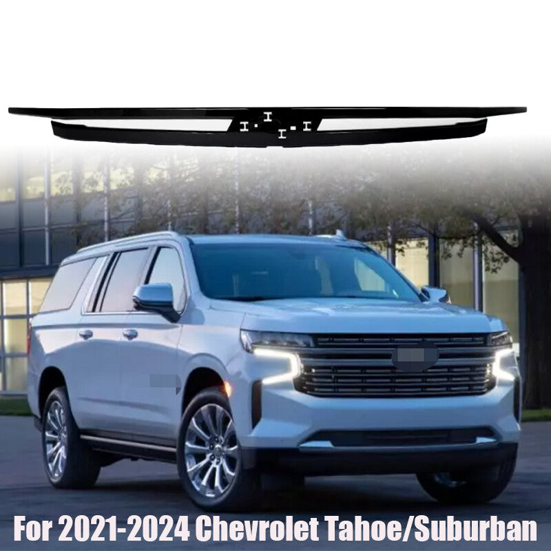 Fit For 2021-2024 for Chevrolet Tahoe/Suburban Gloss Black Front Grille Molding Trim