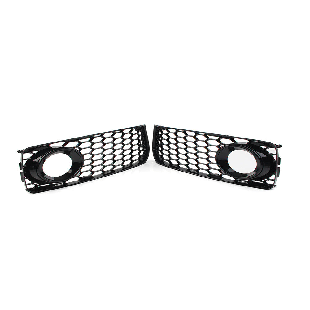 Front Bumper Honeycomb Grille Fog Light Cover for Audi A5 S5 B8 RS5 08-12