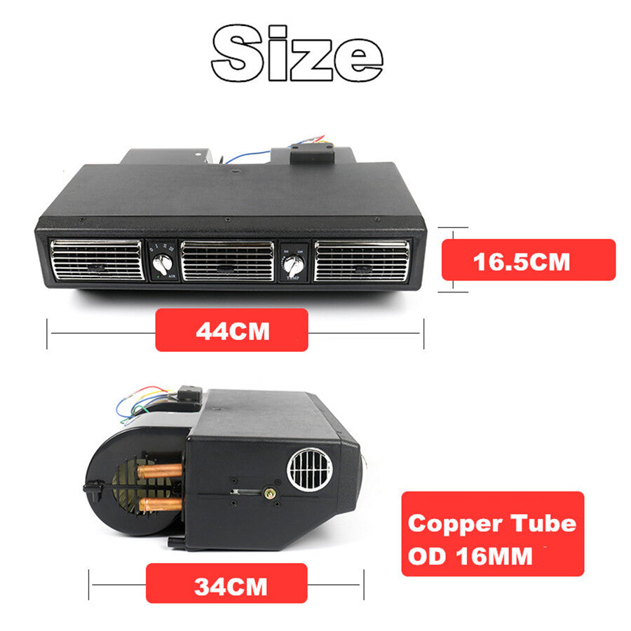 12V 3 Vents Air Conditioner Cooler Heater Dash Evaporator for Truck Hot Rod US