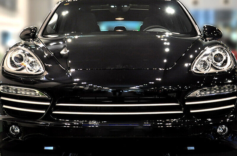 for Porsche for Cayenne 2011-2014Silver Garnish Front Grille Grill Strips Cover Trim