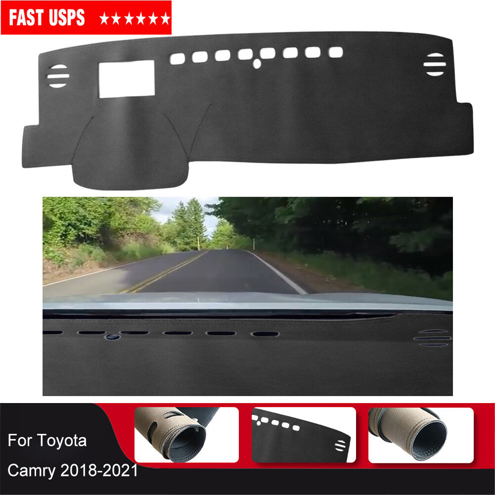 Leather Dashboard Cover Sunshade Mat Non-slip Pad for Toyota for Camry 2018-2021