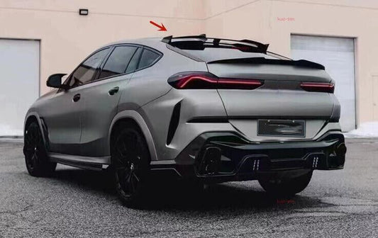 Carbon fiber rear roof window boiler wing trim for BMW X6 G06 M Sport 2021 - 2023