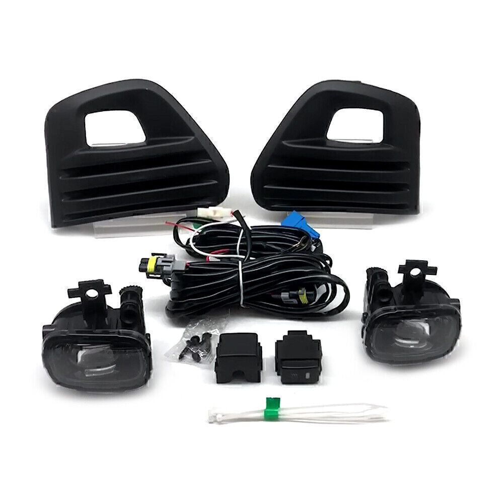 Car LED Front Fog Lamp Kit w/Bulb Switch Cable Bezel Fit for Nissan Patrol 2020 2021