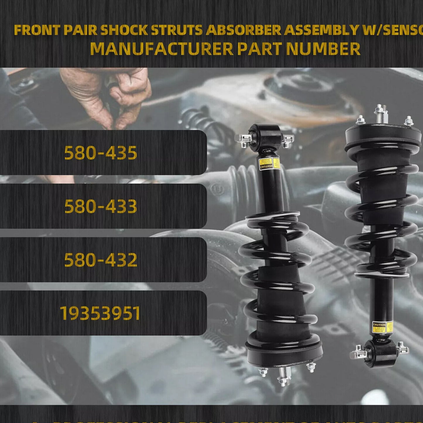 2X Fit for Bentley Arnage V8 R RL T 2005-2009 Rear Shock Absorber Struts PD111566PA