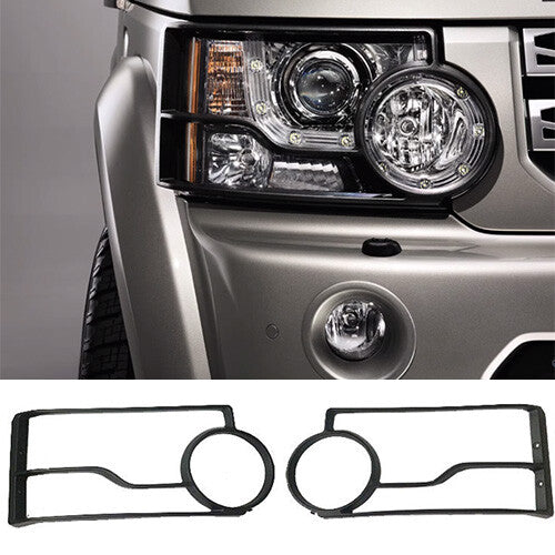 2X Black for Land Rover Discovery 4 2010-2013 Front Headlight Lamp Protect Guard