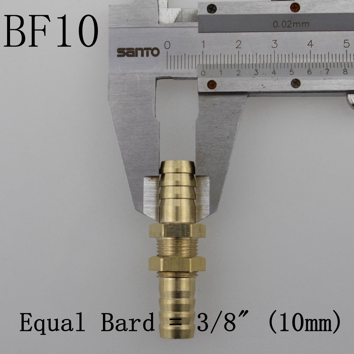 6Pcs 3/8(10mm ) Hose Barb Brass Bulkhead Pipe Fitting Coupler Connector Adapter