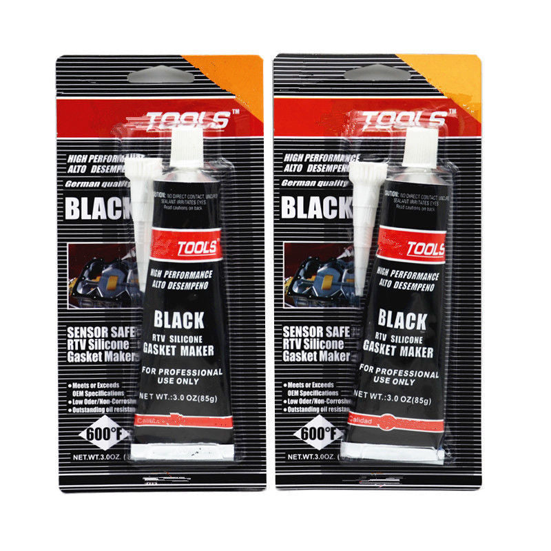 2 Pcs High Temp Safe Silicone Sealant Adhesive Black Glue Car Metal Adhesive