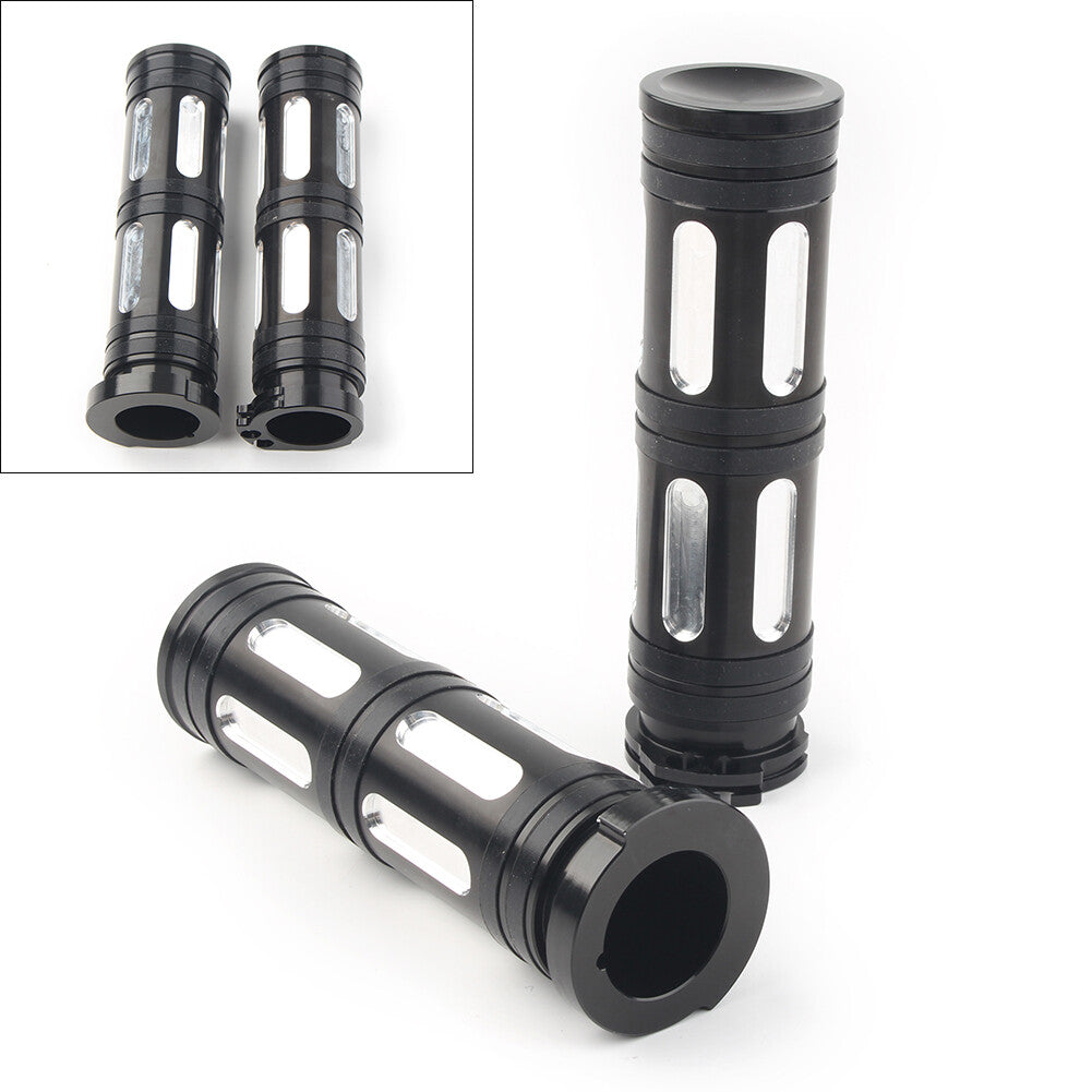 Black 1 Handlebar Hand Grip for Harley Sportster Dyna Softail RoadKing Aluminum