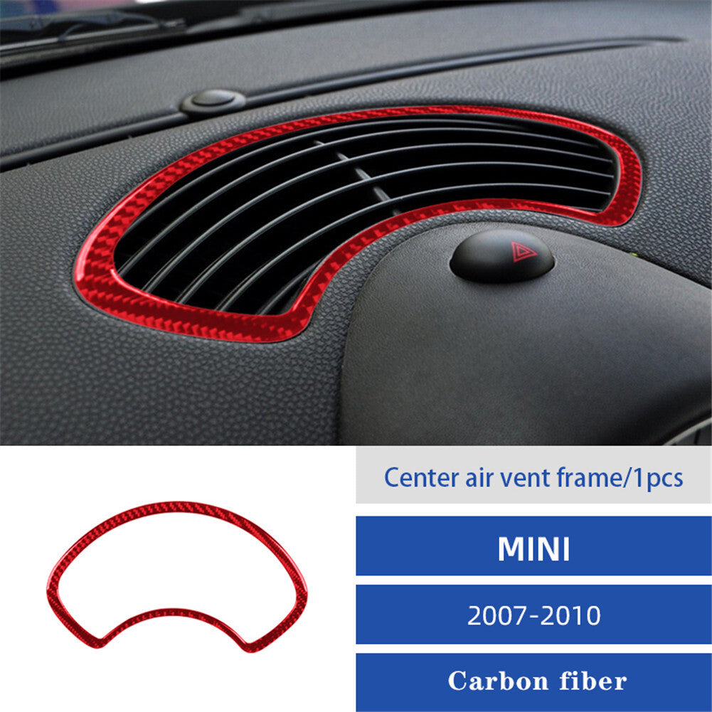 Red Carbon Fiber Central Air Outlet for MINI Cooper for MINI Cooper 2007-2011