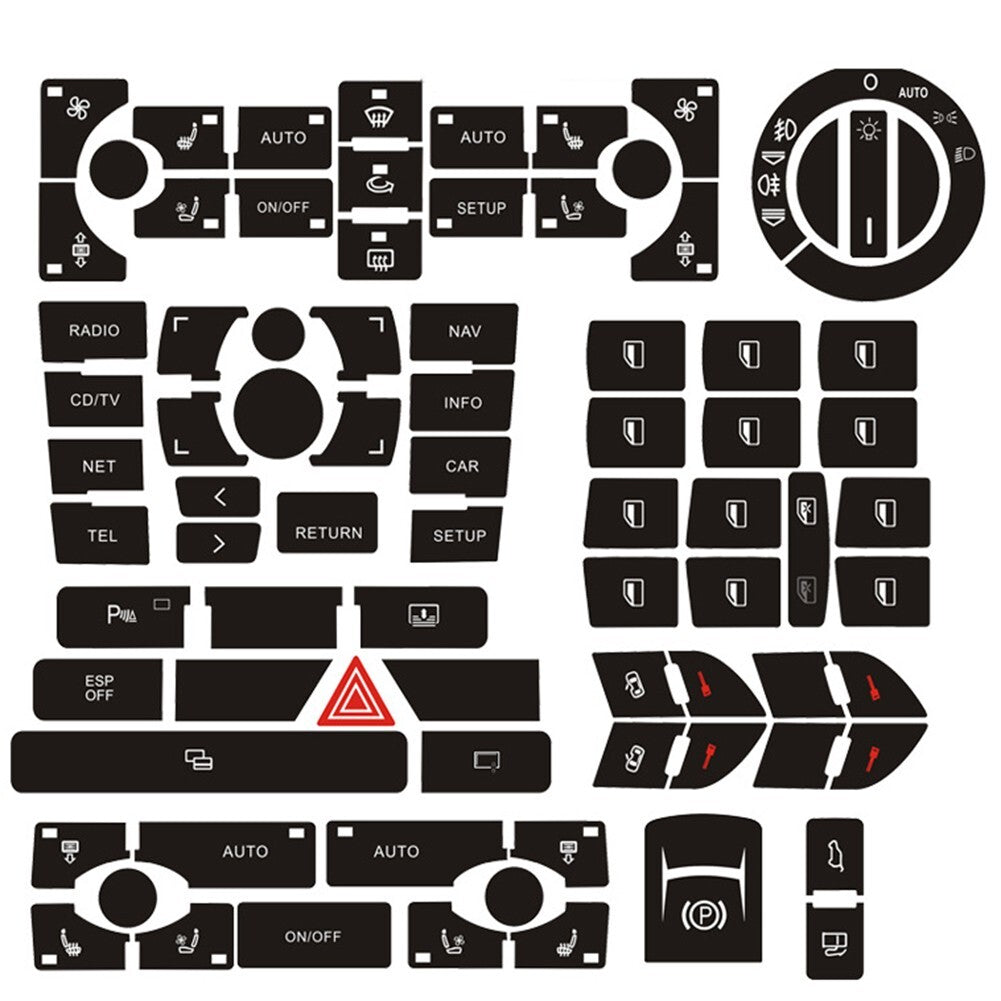 for A8 D3 Clima Panel Decals Stickers for Repair Worn Button Switch Knob