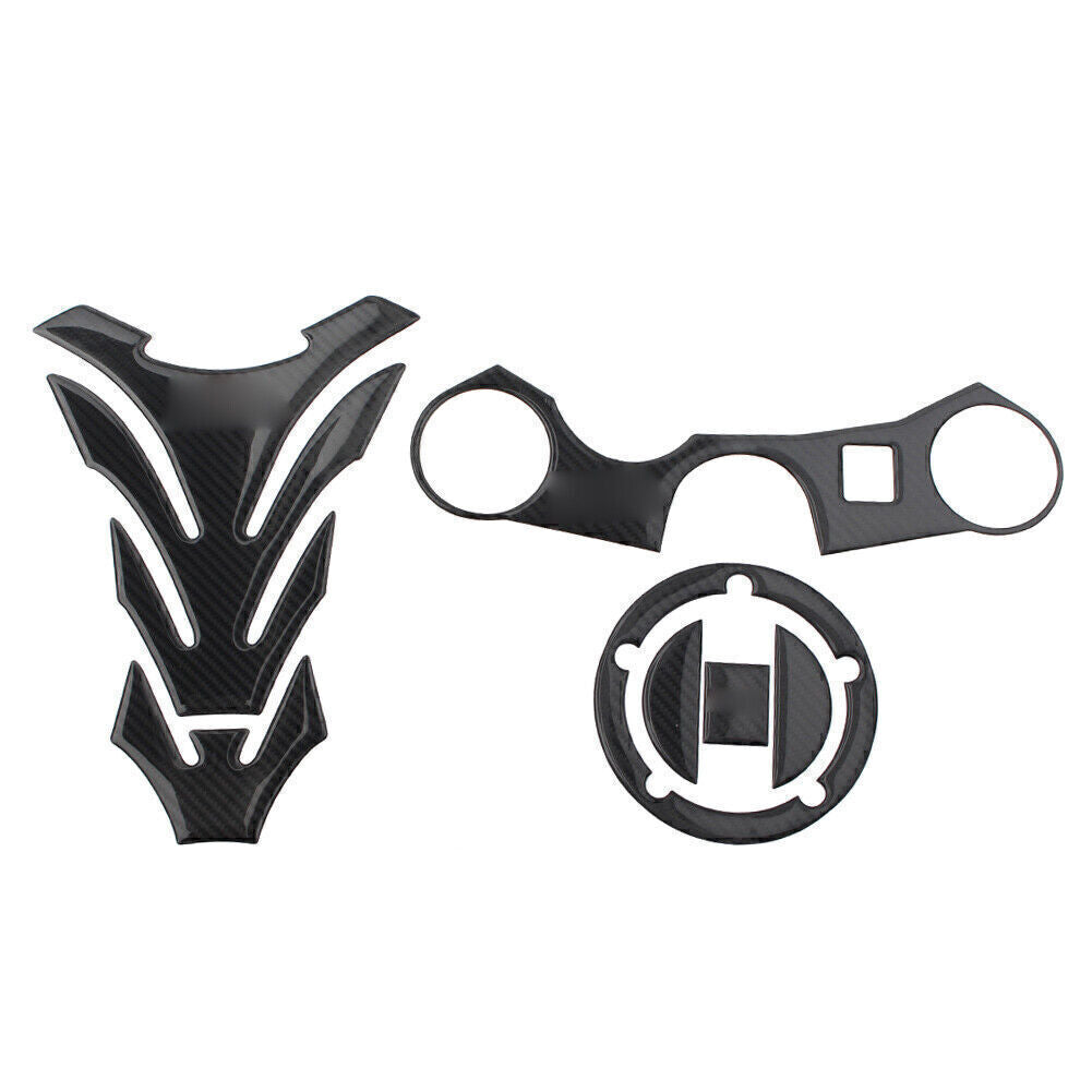 Real Carbon Fiber 3D Carbon Fuel Tank Pad Stickers Decals For GSXR 1000 750 600